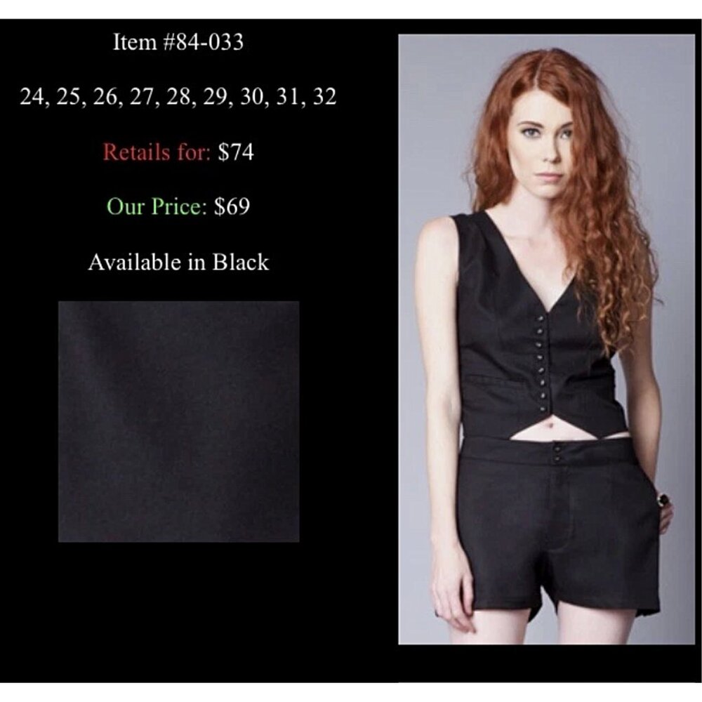LIP SERVICE House of Widow black high waist button detail shorts